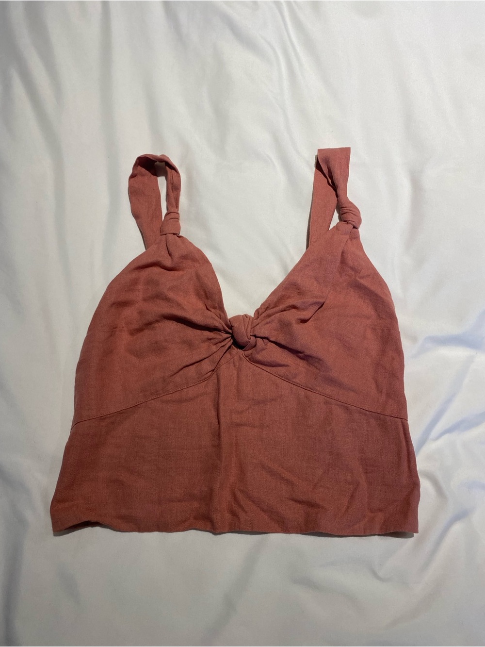 Abercrombie & Fitch Knot-Front Crop Top - Rusty Rose
